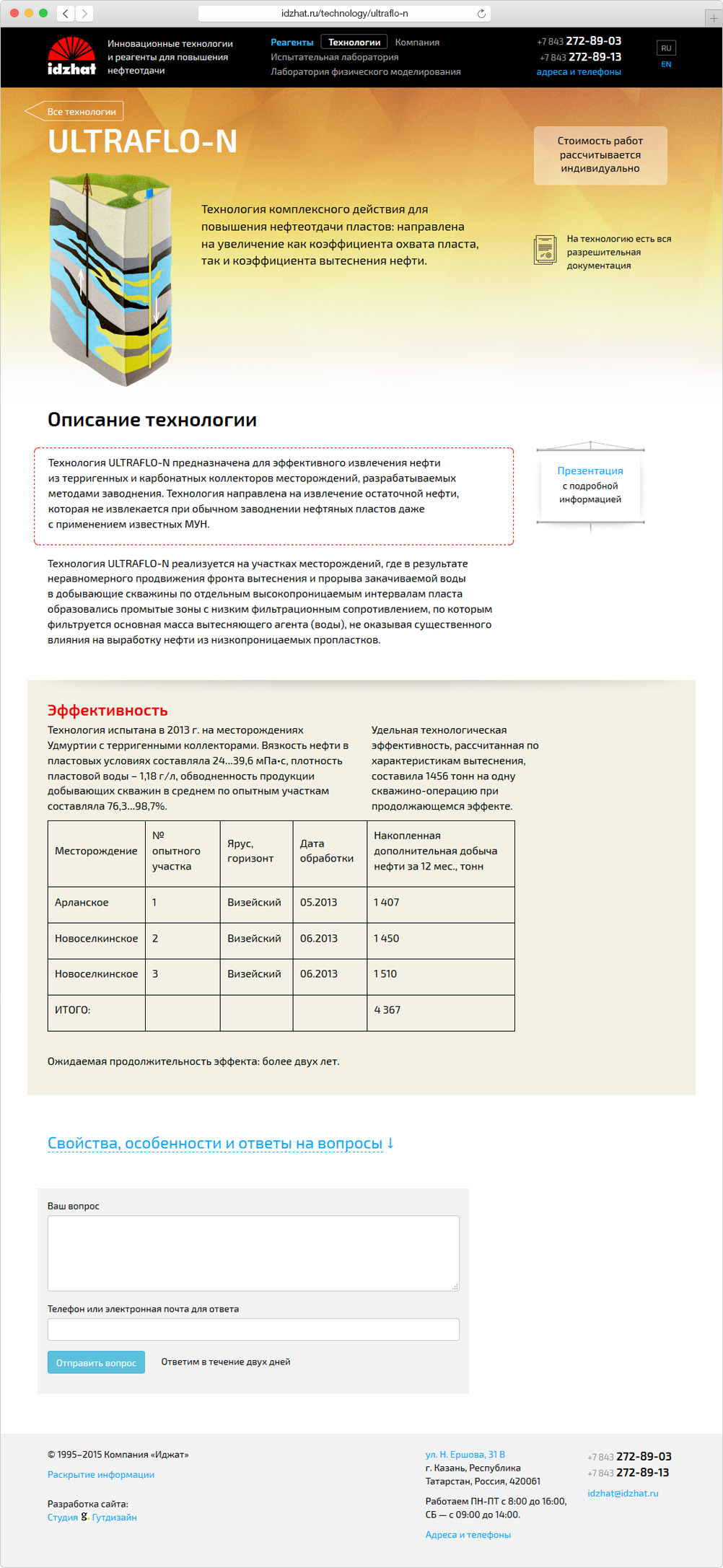 Сайт компании «Иджат»