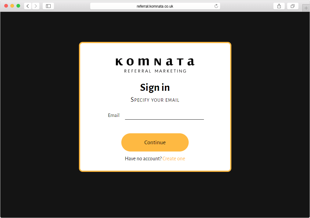 Кабинет участника реферальной программы «Komnata Referral Marketing»