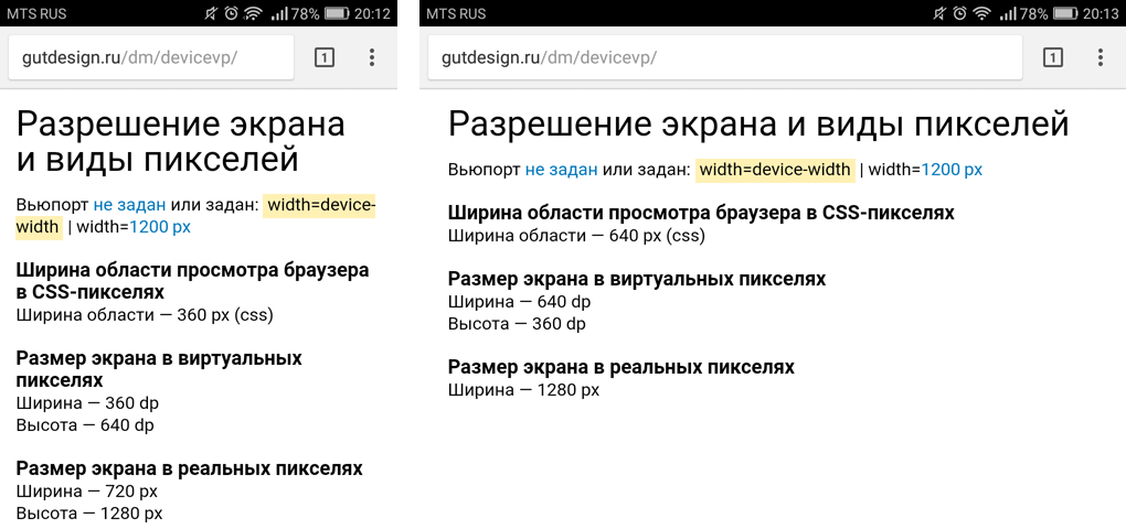 Вьюпорт и&nbsp;медиа-запросы